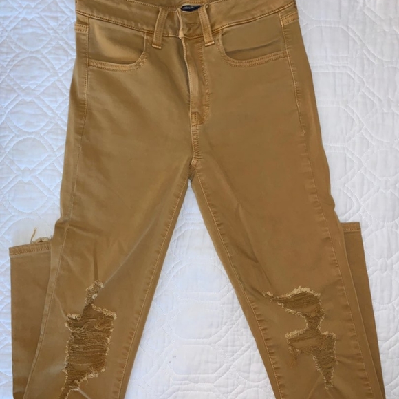 American Eagle Outfitters Denim - American Eagle Mustard Distressed Hi-Rise Jeggings